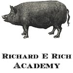 Logo for Richard E Rich Academy shows a fat pig.