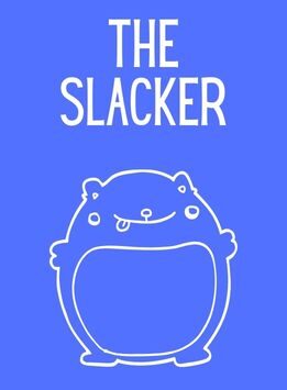 Goofy animal with tongue hanging out on blue background for The Slacker Card in the Group Game