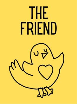 Happy cartoon Bird on bright yellow background for The Friend Role Card in The Group Game