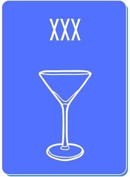 Conversation card shows martini glass and XXX